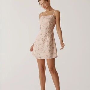 NWT RIHOAS Pink Floral A-Line Slip Mini Dress